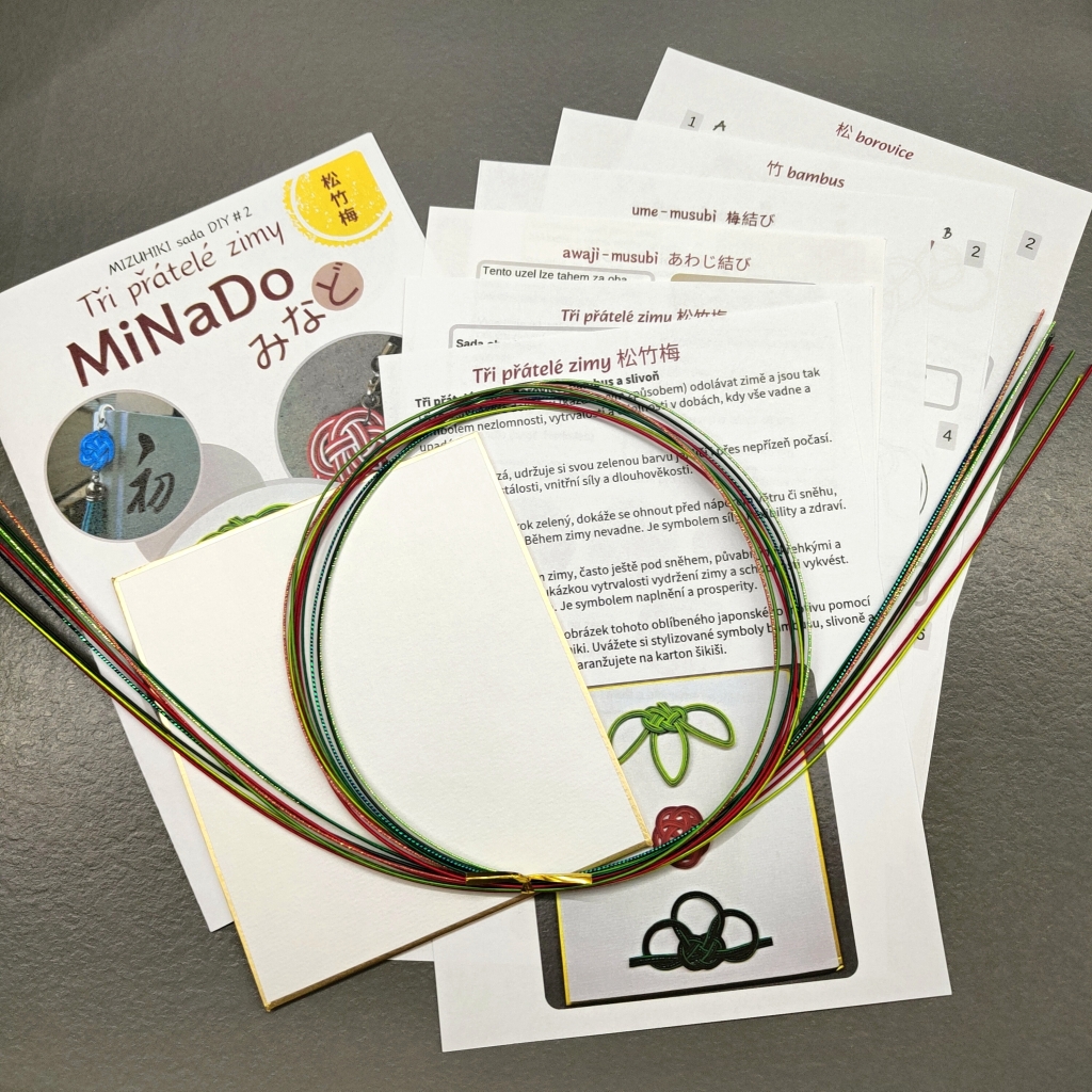 mizuhiki MiNaDo DIY Tři přátelé zimy